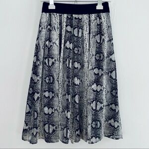 White House Black Market Gray Snake Midi Skirt